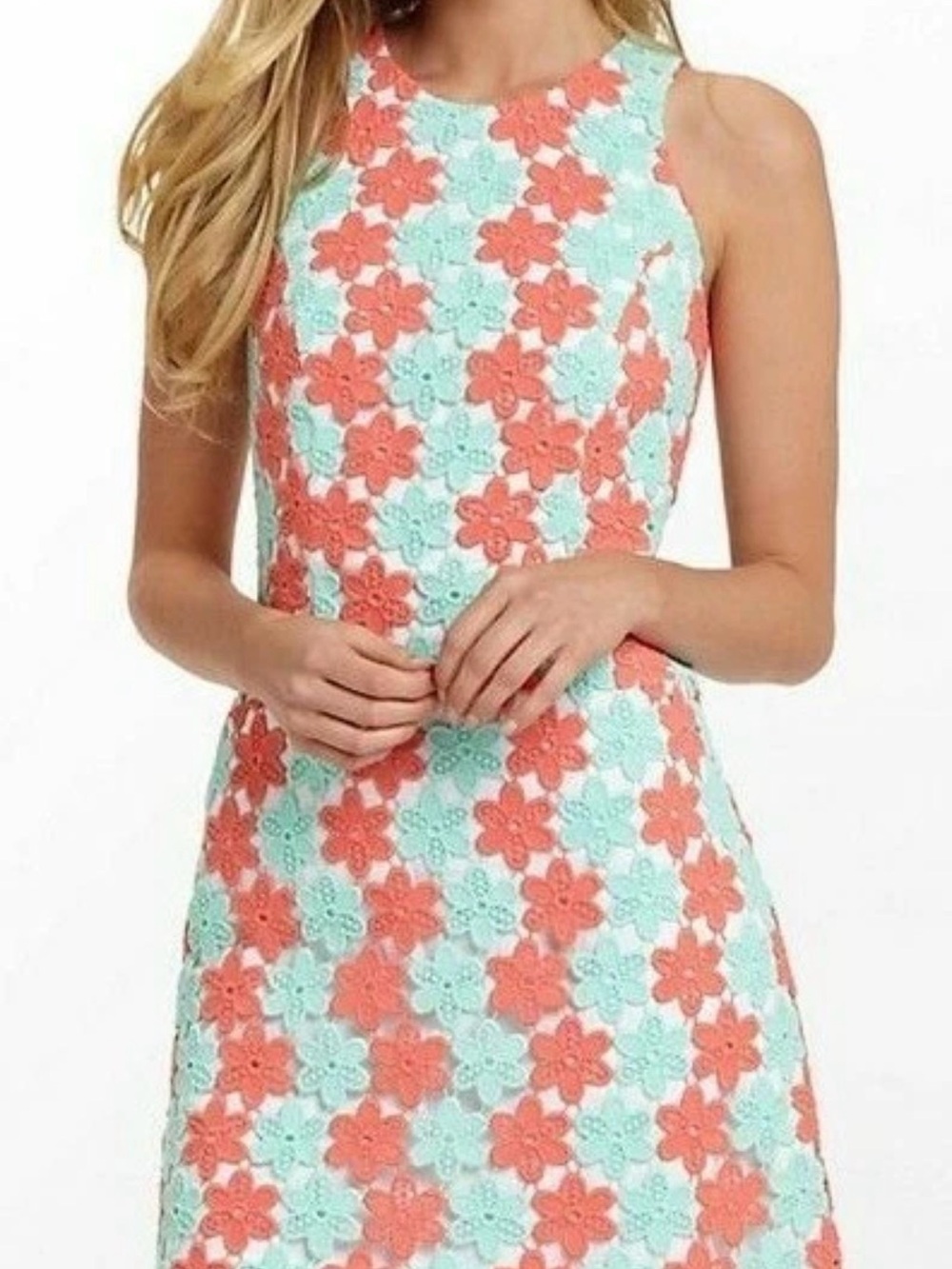 Lilly Pulitzer Pearl Sunrise
Orange Two Tone Truly Petal Lace Shift Dress